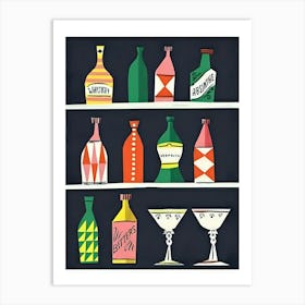 Bottles Of Liquor Art Print