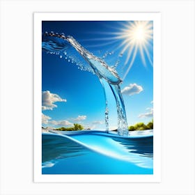 Pouring Water Waterscape Photography 2 Art Print