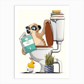 Meerkat in the Toilet Art Print