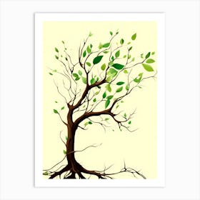 TREE & LEAVES VECTOR ART Art Print