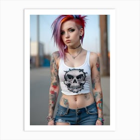 Pretty Punk Girl - Hall-O-Gram Creations 50 Art Print