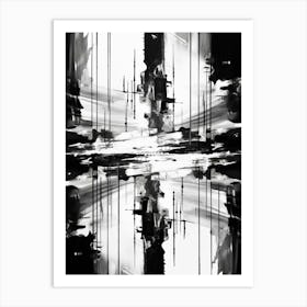 Reflection Abstract Black And White 4 Art Print