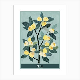 Pear Tree Flat Illustration 3 Poster Art Print