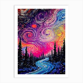 Starry Night Sky Art Print