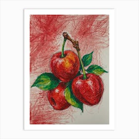 Three Cherries Art Print