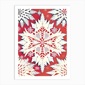 Winter Snowflake Pattern, Snowflakes, Vintage Sketch 1 Art Print