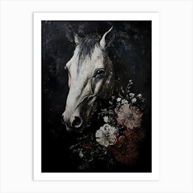 Horse With Flowers Art Print