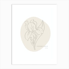 February Iris Birth Flower | Neutral Florals Art Print