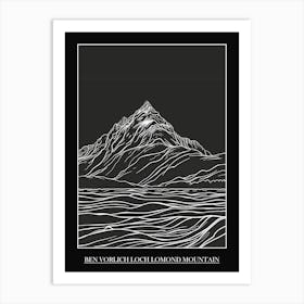 Ben Vorlich Loch Lomond Mountain Line Drawing 1 Poster Art Print