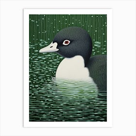 Ohara Koson Inspired Bird Painting Coot 1 Art Print