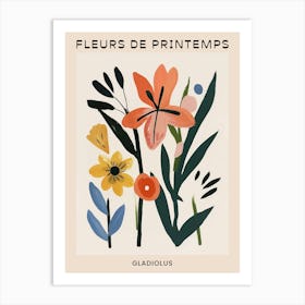 Spring Floral French Poster  Gladiolus 2 Art Print