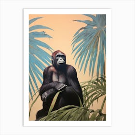 Bonobo 2 Tropical Animal Portrait Art Print