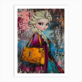 Elsa Princess pop art graffiti Art Print