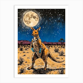 Kangaroo In Space Art Print
