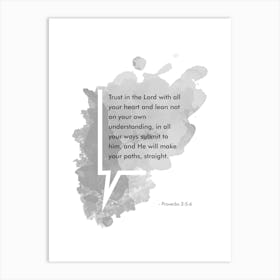 Bible Verse Proverbs 3:5-6 Art Print