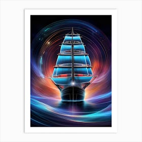 Ship In The Sea 4 Art Print