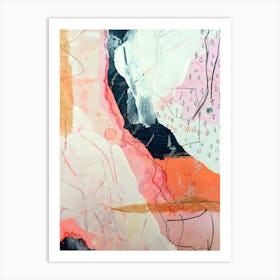 Abstract Painting Collage Orange Art Print