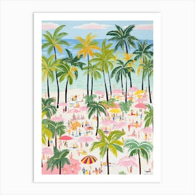 Waikiki Beach, Honolulu, Hawaii, Matisse And Rousseau Style 4 Art Print