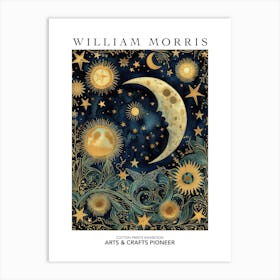William Morris Print Moon Night Butterfly Poster Vintage Wall Art Textiles Art Vintage Poster Art Print