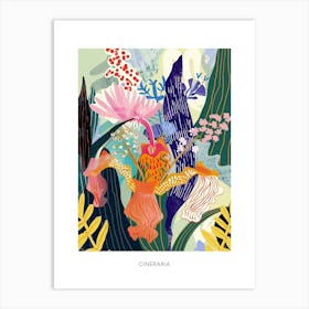 Colourful Flower Illustration Poster Cineraria 3 Art Print