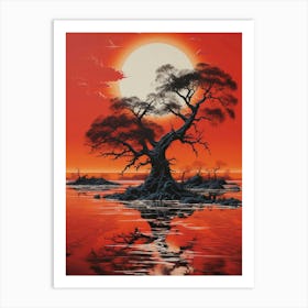 Tree In The Water Art Print