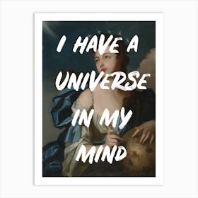 Universe In My Mind Navy & Cream Office Art Print