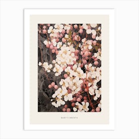 Flower Illustration Babys Breath 4 Poster Art Print