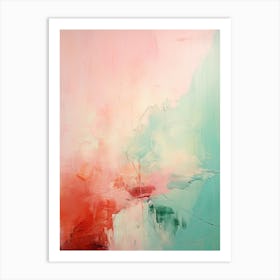 Pink And Teal, Abstract Raw Painting 0 Art Print