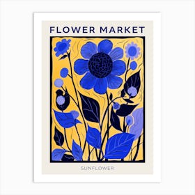 Blue Flower Market Poster Sunflower Market Poster 4 Art Print