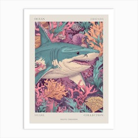 Bigeye Thresher Shark Illustration 1 Poster Art Print
