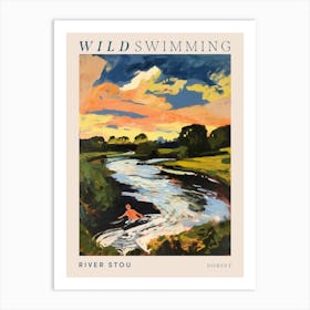 Wild Swimming At River Stou Dorset 4 Poster Art Print