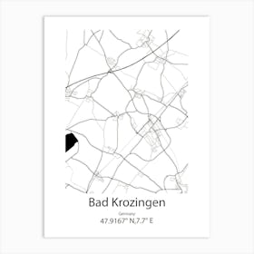 Bad Krozingen,Germany Minimalist Map Art Print