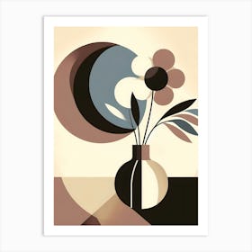 Abstract Flowers In A Vase In Boho Art 4 Art Print