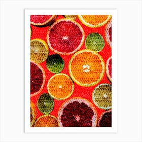 Citrus knits - Mixed Fruit Art Print