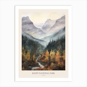 Autumn Forest Landscape Banff National Park Canada 1 Poster Art Print
