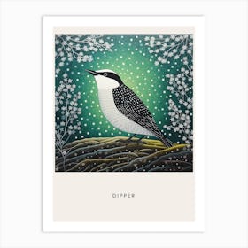 Ohara Koson Inspired Bird Painting Dipper 4 Poster Art Print