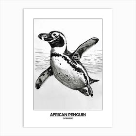 Penguin Swimming Poster 1 Art Print