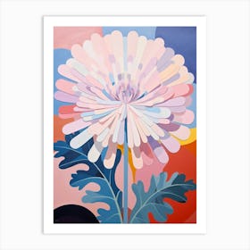 Chrysanthemum 4 Hilma Af Klint Inspired Pastel Flower Painting Art Print