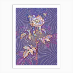 Geometric Stapelia Rose Bloom Mosaic Botanical Art on Veri Peri n.0345 Art Print
