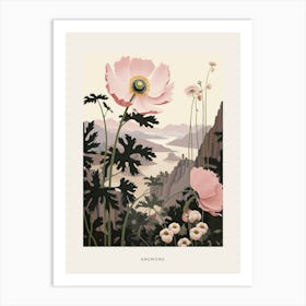 Flower Illustration Anemone 2 Poster Art Print