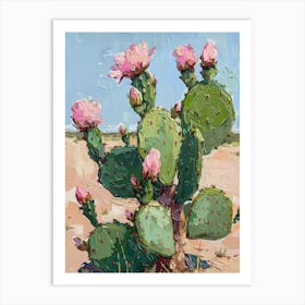 Pink Flower Cactus Art Print