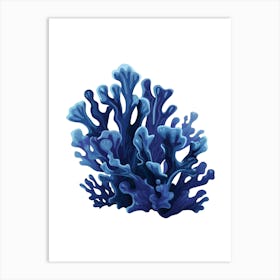 Blue Coral Isolated On White Background Art Print