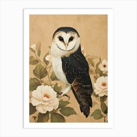 Spectacled Owl Japanese Painting 7 Art Print