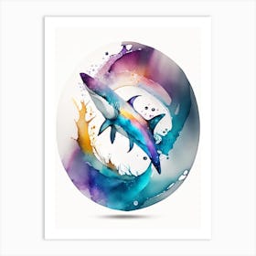 Soupfin Shark 3 Watercolour Art Print