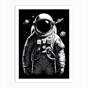 Astronaut In Space Art Print