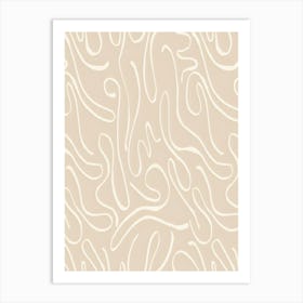 Beige Wavy Pattern Art Print