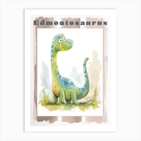 Watercolour Of A Edmontosaurus Dinosaur 1 Poster Art Print