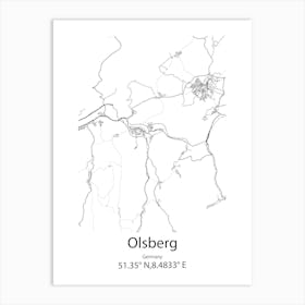 Olsberg,Germany Minimalist Map Art Print