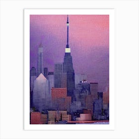 Chicago, City Us  Pointillism Art Print