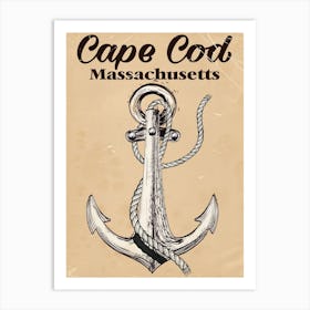 Cape Cod Massachusetts Nautical travel poster Art Print